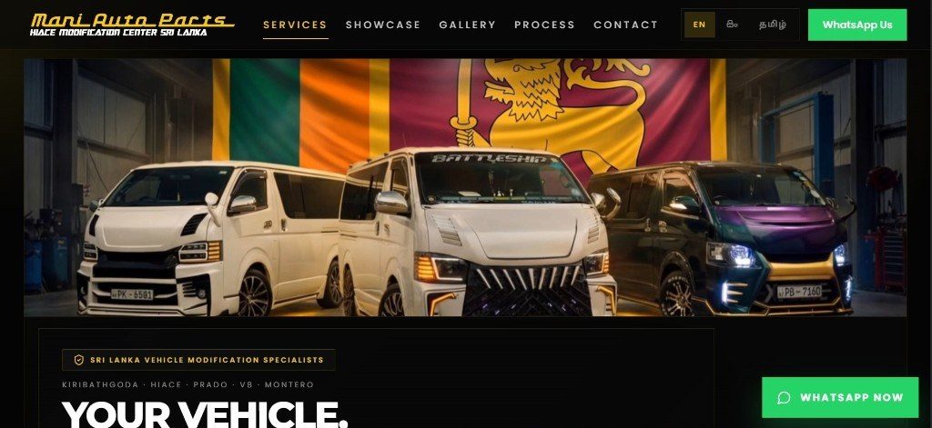 Mani Auto Parts homepage