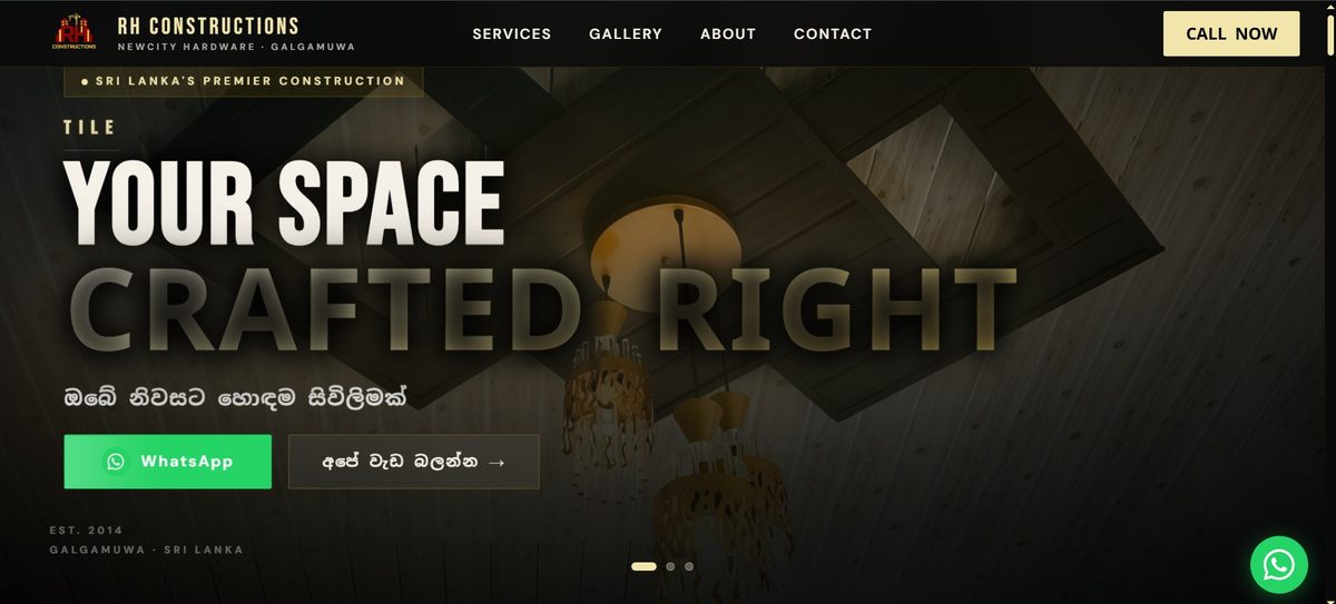 RH Constructions homepage