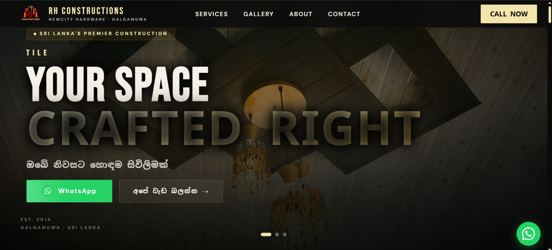 RH Constructions website preview